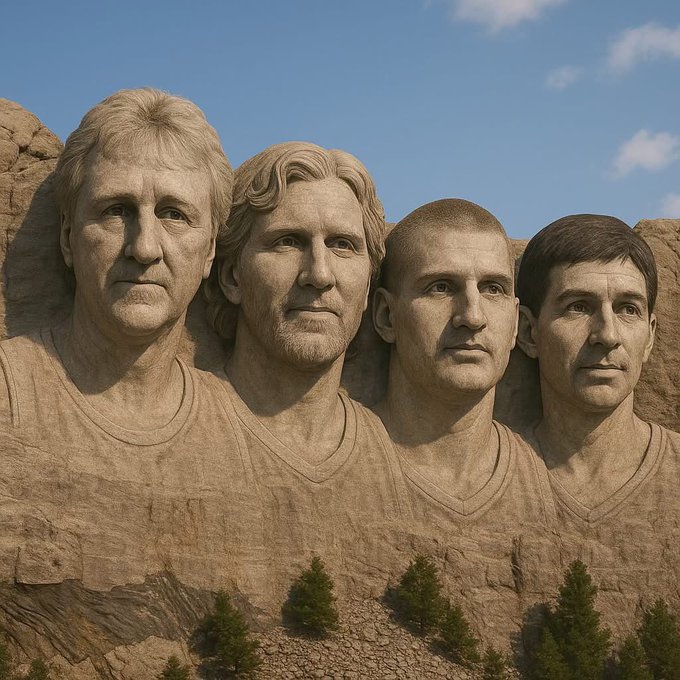 美媒评选白人总统山阵容:伯德诺维茨基约基奇斯托克顿引发讨论